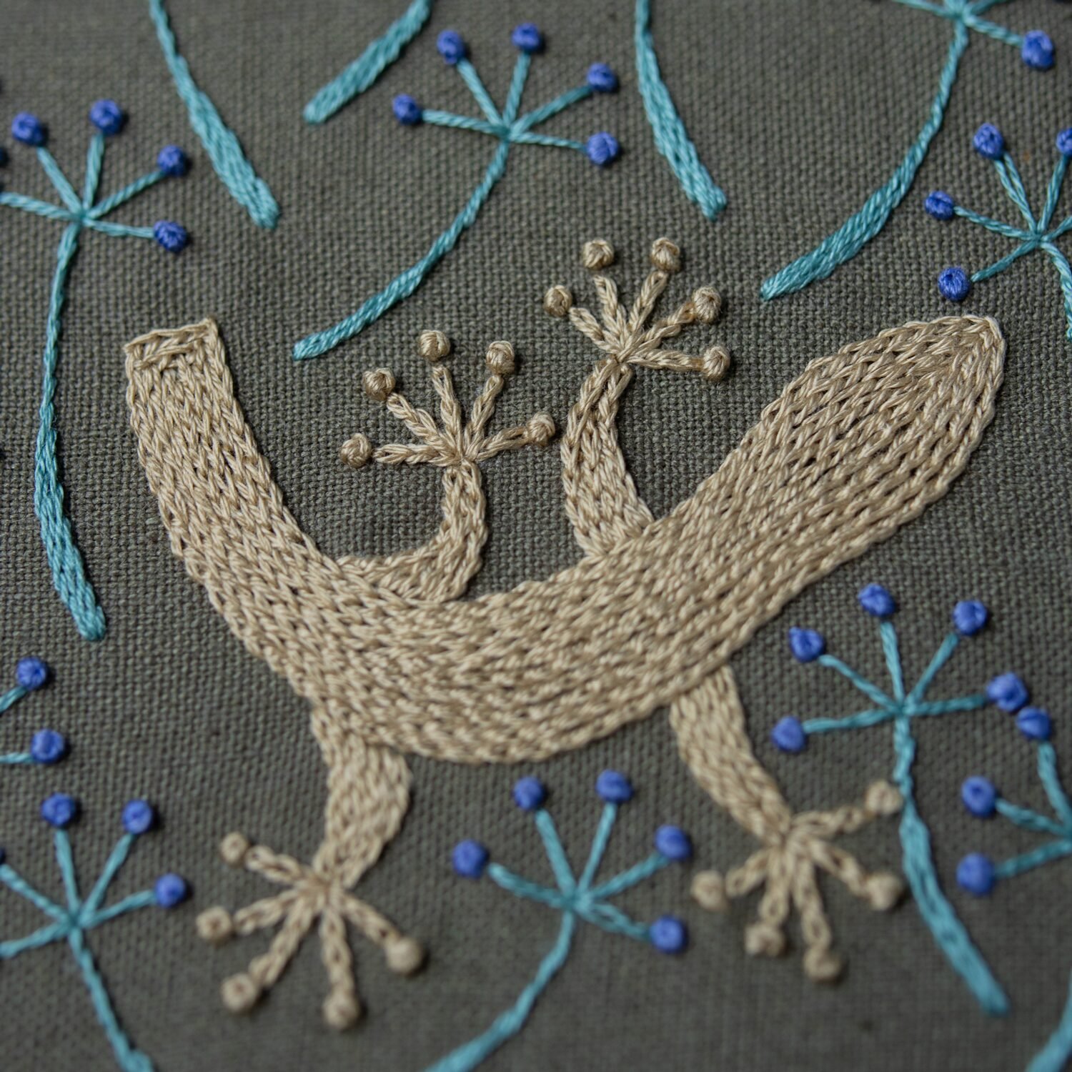 you scared me, hand embroidered wall art